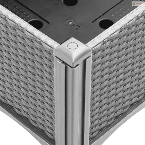 Világosszürke PP rácsos kerti ültetőláda 40 x 40 x 142 cm