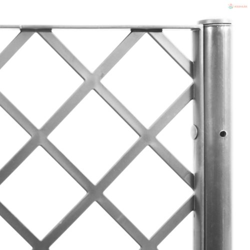 Világosszürke PP rácsos kerti ültetőláda 40 x 40 x 142 cm