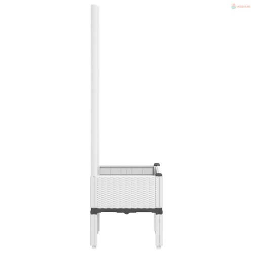 Fehér polipropilén rácsos kerti ültetőláda 40 x 40 x 142 cm