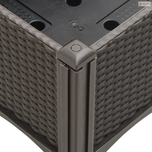 Barna polipropilén rácsos kerti ültetőláda 40 x 40 x 142 cm