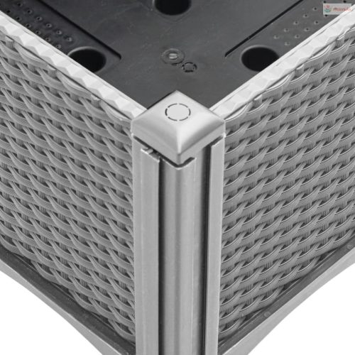 Világosszürke PP rácsos kerti ültetőláda 80 x 40 x 142 cm