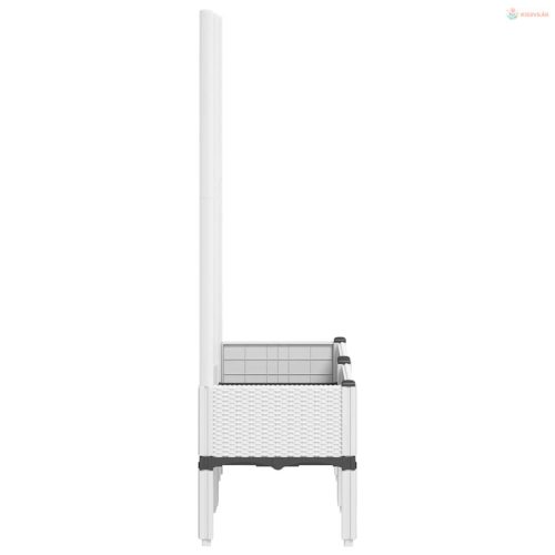 Fehér PP rácsos kerti ültetőláda 80 x 40 x 142 cm