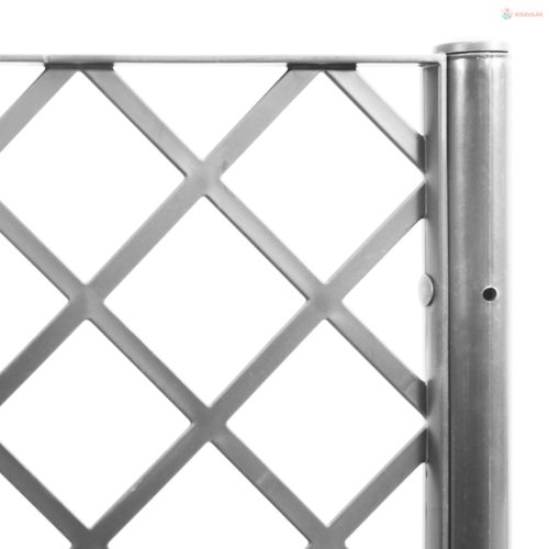Világosszürke PP rácsos kerti ültetőláda 120 x 40 x 142 cm