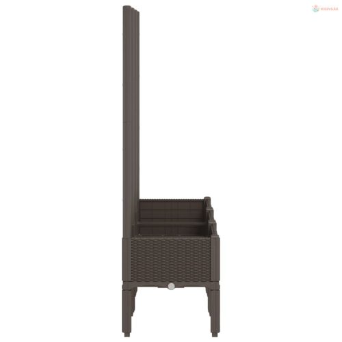 Barna polipropilén rácsos kerti ültetőláda 120 x 40 x 142 cm