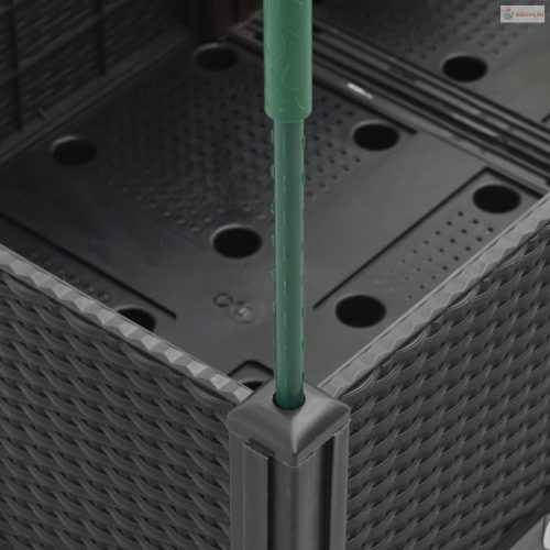 Fekete polipropilén rácsos kerti ültetőláda 40 x 40 x 142,5 cm