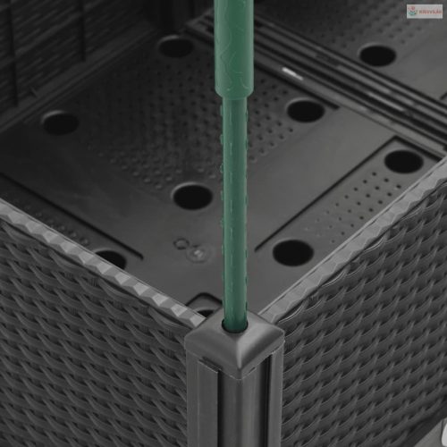 Fekete polipropilén rácsos kerti ültetőláda 80 x 40 x 142,5 cm