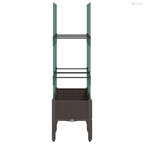 Barna polipropilén rácsos kerti ültetőláda 80 x 40 x 142,5 cm