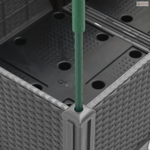 Világosszürke PP rácsos kerti ültetőláda 120 x 40 x 142,5 cm