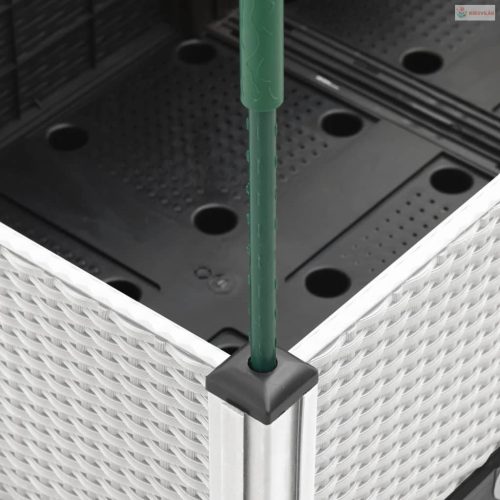 Fehér polipropilén rácsos kerti ültetőláda 120 x 40 x 142,5 cm