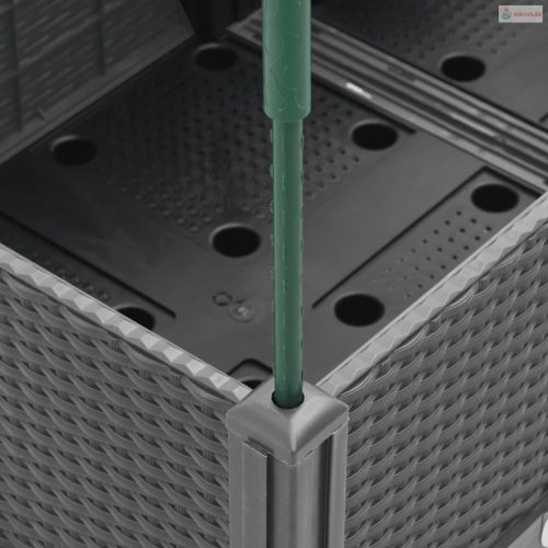 Világosszürke PP rácsos kerti ültetőláda 160 x 40 x 142,5 cm