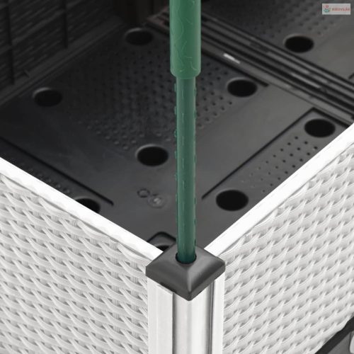 Fehér polipropilén rácsos kerti ültetőláda 160 x 40 x 142,5 cm