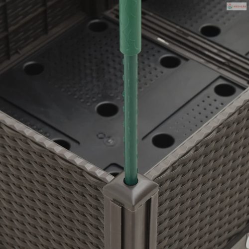 Barna polipropilén rácsos kerti ültetőláda 160 x 40 x 142,5 cm