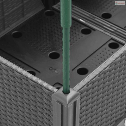 Világosszürke PP rácsos kerti ültetőláda 160 x 120 x 142,5 cm