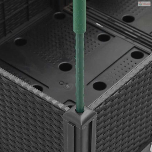 Fekete polipropilén rácsos kerti ültetőláda 160x120x142,5 cm