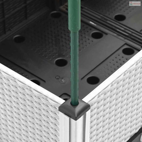 Fehér polipropilén rácsos kerti ültetőláda 160 x 120 x 142,5 cm