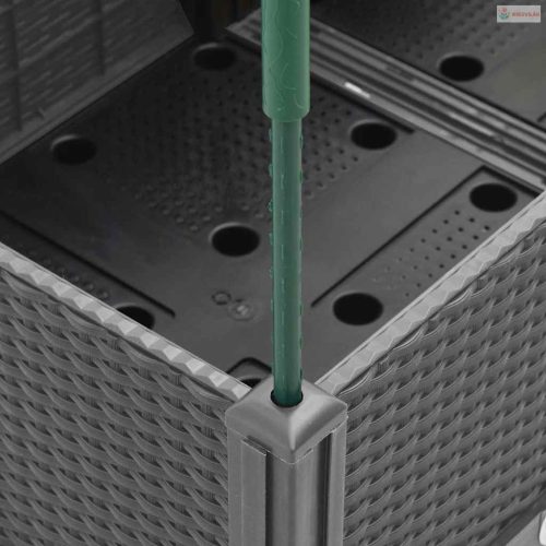 Világosszürke PP rácsos kerti ültetőláda 200 x 160 x 142,5 cm