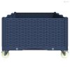 Kékszürke polipropilén rácsos kerekes ültetőláda 150 x 80 x 54 cm
