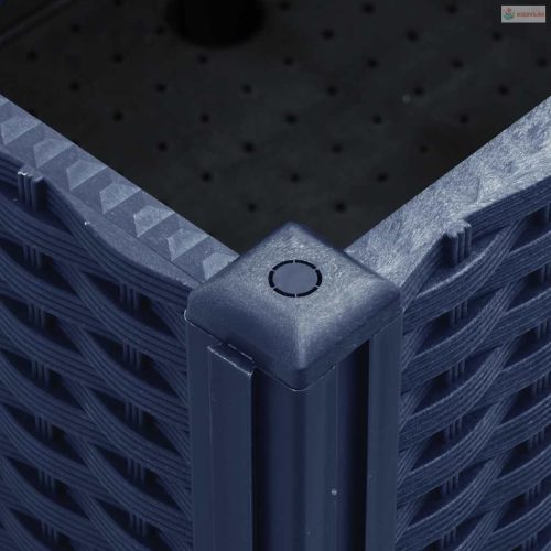 Kékszürke polipropilén rácsos kerekes ültetőláda 150 x 80 x 54 cm