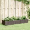 Barna polipropilén kerti virágláda cövekekkel 125x40x28,5 cm
