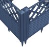 Kékszürke PP kerti virágláda cövekekkel 363,5 x 43,5 x 43,5 cm