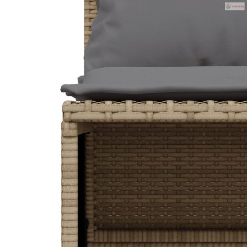 4 részes bézs polyrattan kerti ülőgarnitúra párnákkal