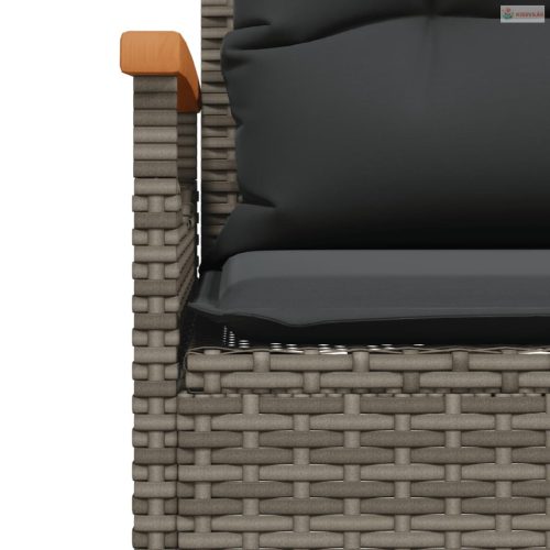 3 részes szürke polyrattan kerti ülőgarnitúra párnákkal