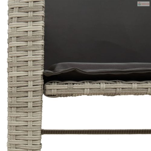 2 személyes szürke polyrattan kerti kanapé asztallal/székkel
