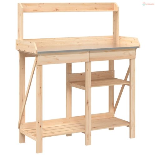 Tömör fenyőfa polcos ültetőpad