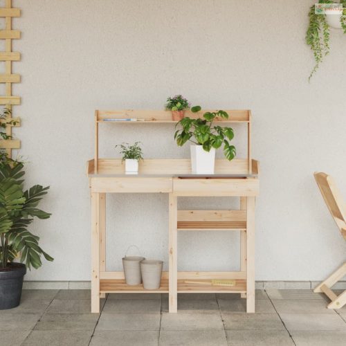 Tömör fenyőfa polcos ültetőpad