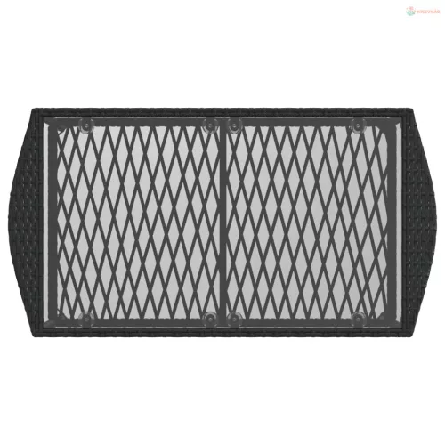 4 részes fekete polyrattan kerti ülőgarnitúra párnákkal