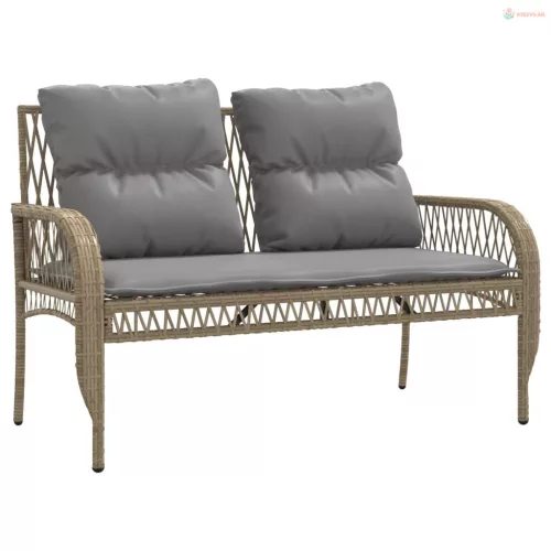 4 részes bézs polyrattan kerti ülőgarnitúra párnákkal