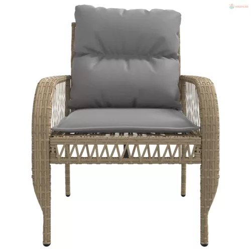 4 részes bézs polyrattan kerti ülőgarnitúra párnákkal