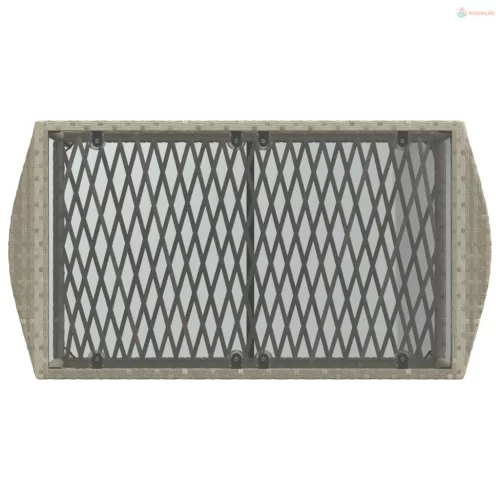 4 részes világosszürke polyrattan kerti ülőgarnitúra párnákkal