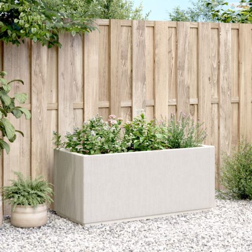 Fehér polipropilén kerti ültetőláda 80 x 36 x 35 cm