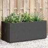 Sötétszürke polipropilén kerti ültetőláda 80 x 36 x 35 cm