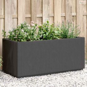   Sötétszürke polipropilén kerti ültetőláda 80 x 36 x 35 cm