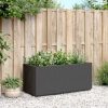 Sötétszürke polipropilén kerti ültetőláda 80 x 36 x 35 cm