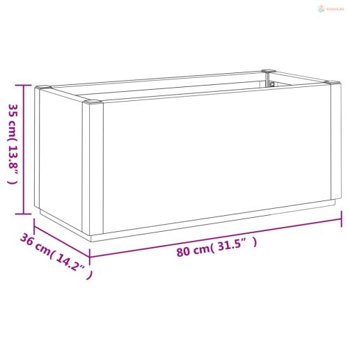 Világosbarna polipropilén kerti ültetőláda 80 x 36 x 35 cm