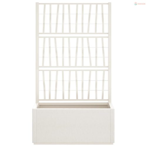 Fehér polipropilén rácsos kerti ültetőláda 80 x 36 x 140 cm