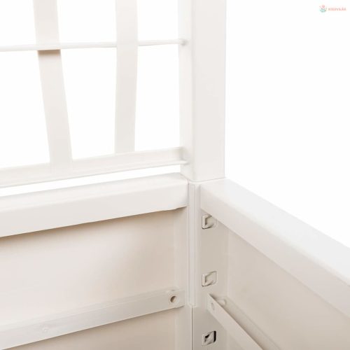 Fehér polipropilén rácsos kerti ültetőláda 80 x 36 x 140 cm