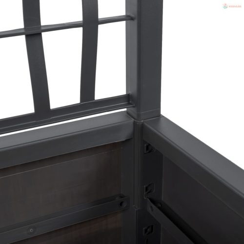 Sötétszürke PP rácsos kerti ültetőláda 80 x 36 x 140 cm