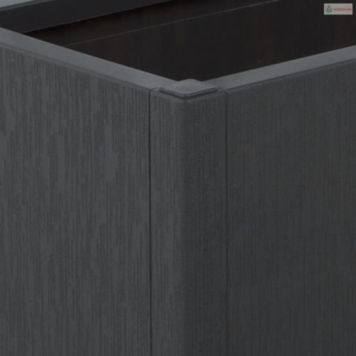 Sötétszürke PP rácsos kerti ültetőláda 80 x 36 x 140 cm