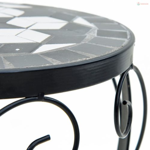 3 db fekete és fehér kerámia növényállvány