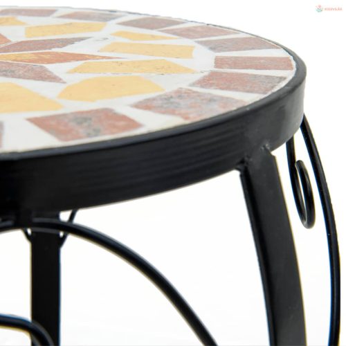 3 db terrakotta és fehér kerámia növényállvány