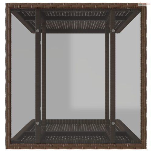 3 részes barna polyrattan bisztrógarnitúra párnákkal