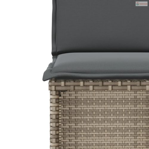 3 részes bézs polyrattan bisztrógarnitúra párnával