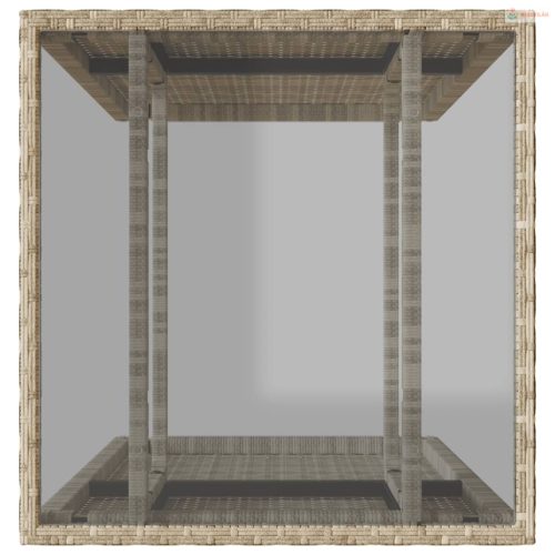 3 részes világosszürke polyrattan bisztrógarnitúra párnákkal