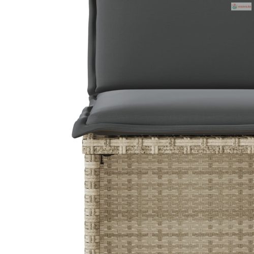 3 részes világosszürke polyrattan bisztrógarnitúra párnákkal