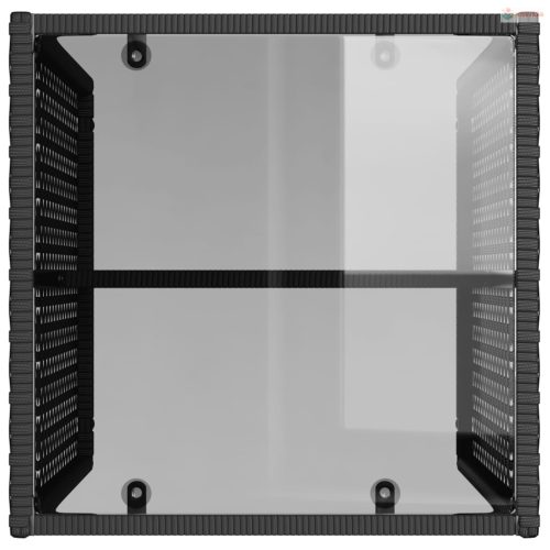 4 részes fekete polyrattan kerti ülőgarnitúra párnákkal