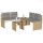 4 részes bézs polyrattan kerti ülőgarnitúra párnákkal